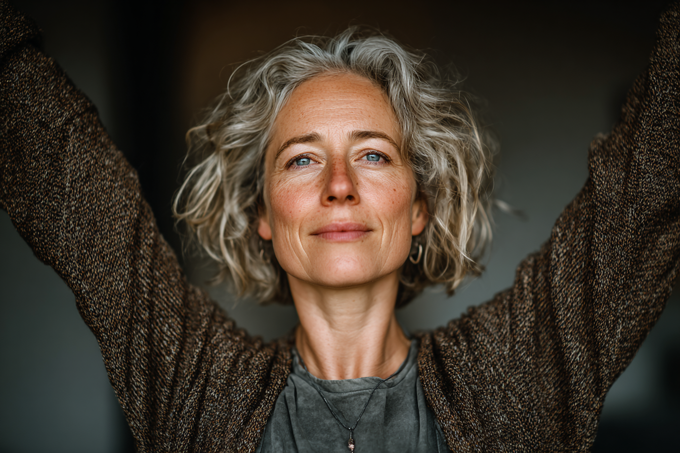 Grup de seniori practicând yoga în parc