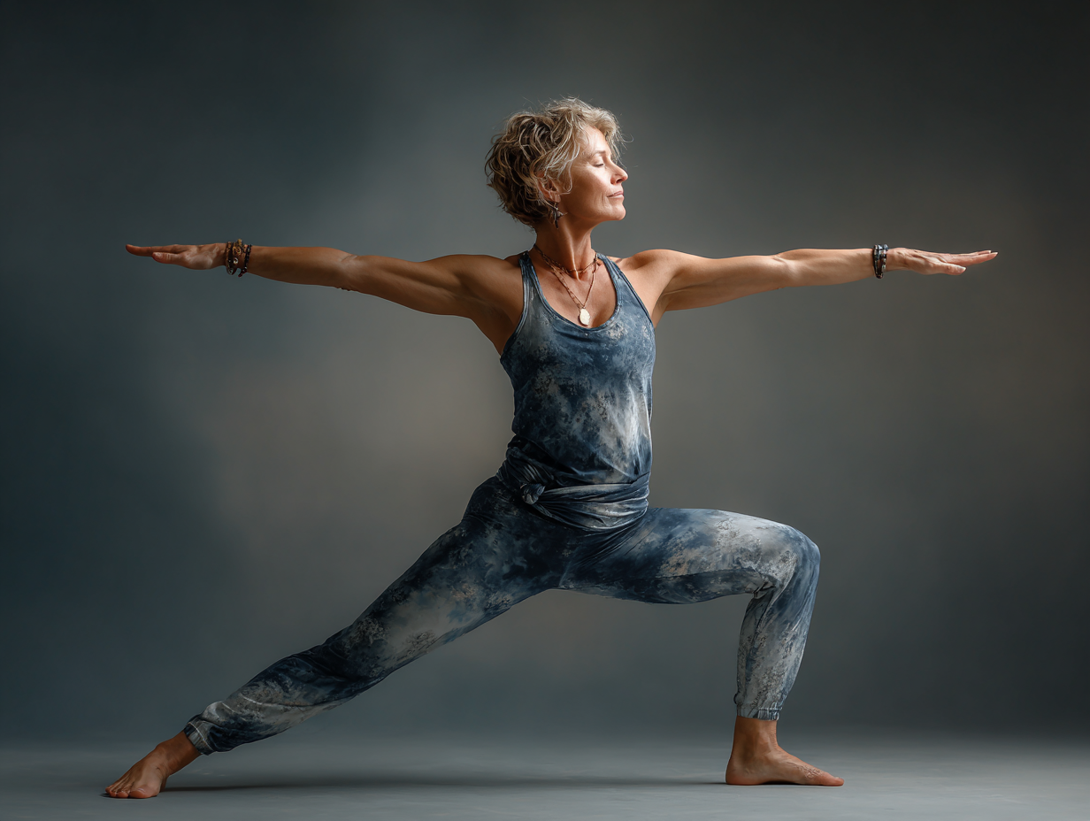 Familie practidând yoga în aer liber